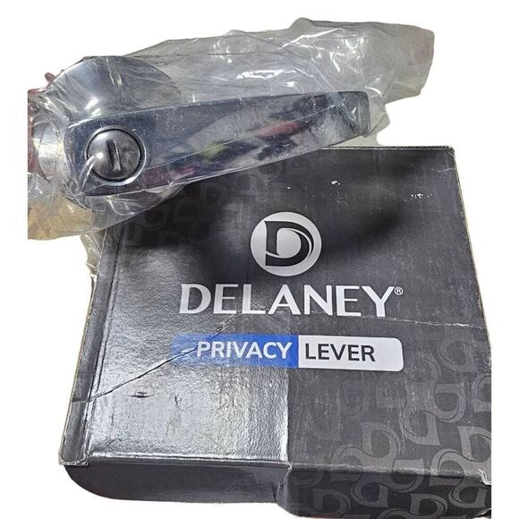 Delaney Privacy Lever Handle Set Bed & Bathroom Doors Polished Chrome D22526 NEW - Picture 7 of 8